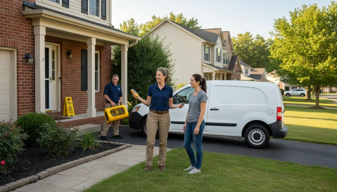 Residential water damage restoration in Liverpool, IL